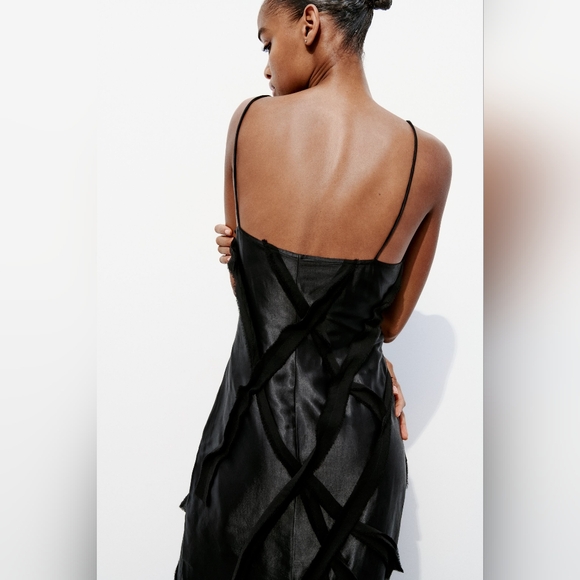 SALE! ZARA NWT SATIN EFFECT DRESS - Picture 7 of 12